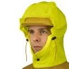 Vue de face capuche magic avec casque