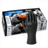 Couleur : Noir Boîte de 50 gants jetables nitrile non poudrés 0,20 mm extra longs 30 cm par Juba, Noir - Taille S