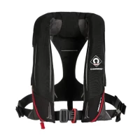 Gilet Gonflable CrewFit 180N Pro automatique avec harnais et flashlight par Crewsaver, Noir/Rouge