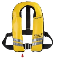 Gilet de sauvetage gonflable Pilot Pro 180 automatique UML Elite PVC avec harnais et sous-cutale par Plastimo, Jaune