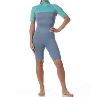 Combinaison shorty Femme N�opr�ne Essentiel 3/2 mm par Typhoon, Bleu/Gris - Taille S