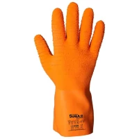 Gants enduits de latex rugueux sur support coton Fishermann par Juba, Orange - Taille S