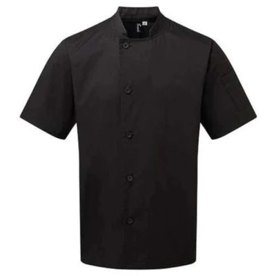 Veste de poissonnier manches courtes simple boutonnage Essential Noir - Premier