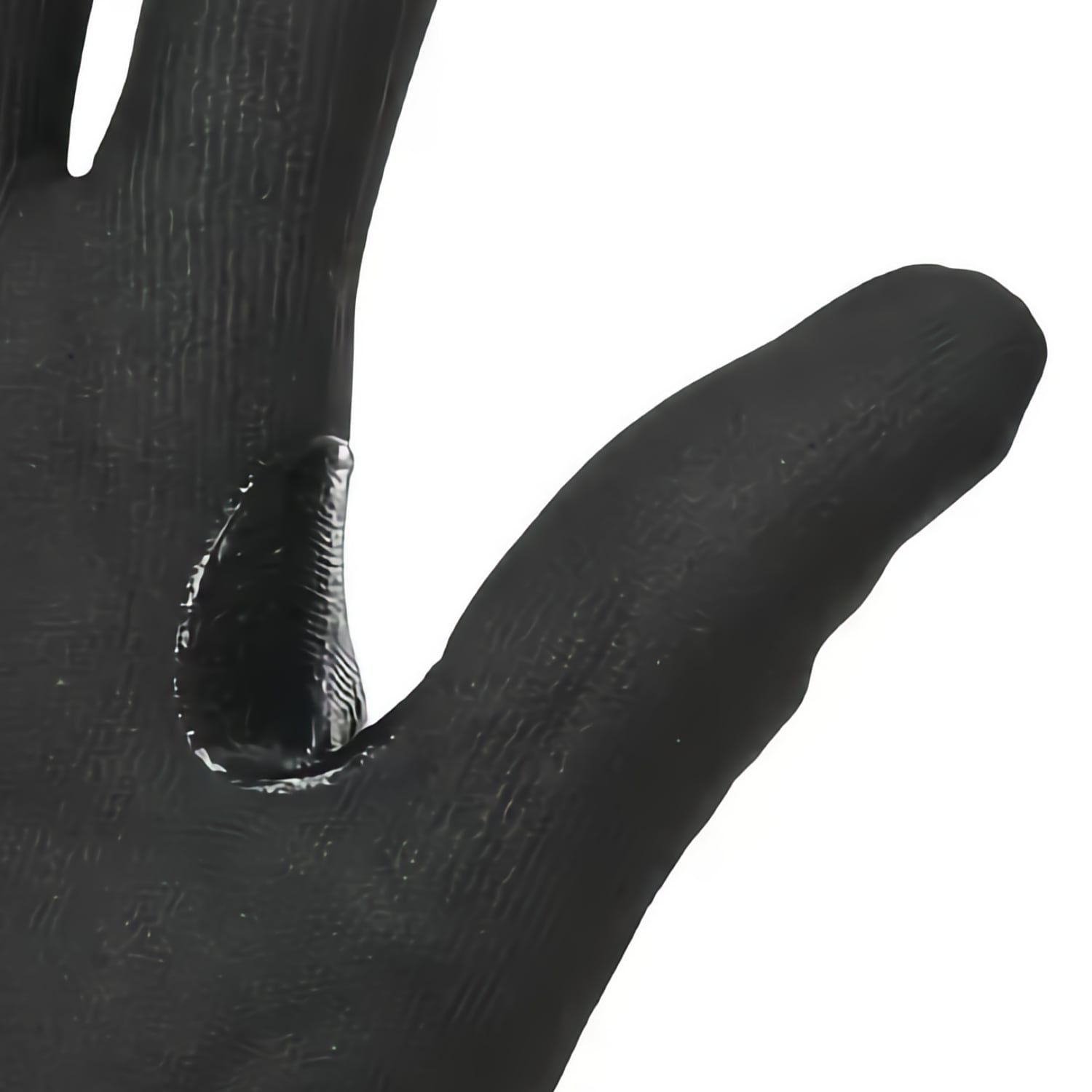 Détail nitrile entre pouce & index