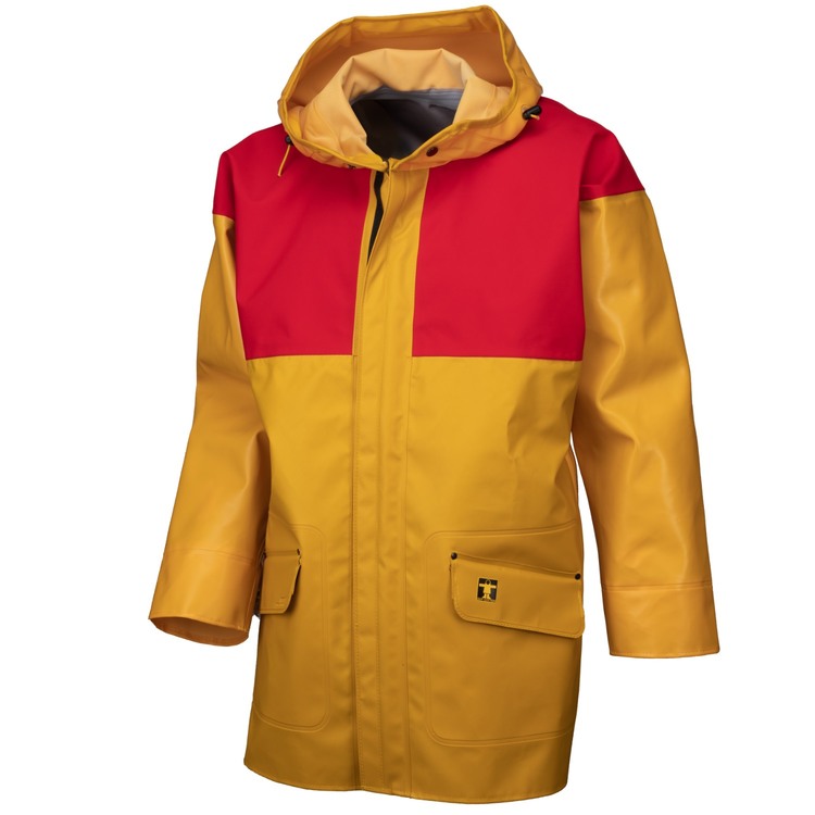 Commande � PEROLS, Veste cir� Drempro Hybridpro+ respirante par Guy Cotten, Jaune/Rouge - Taille M