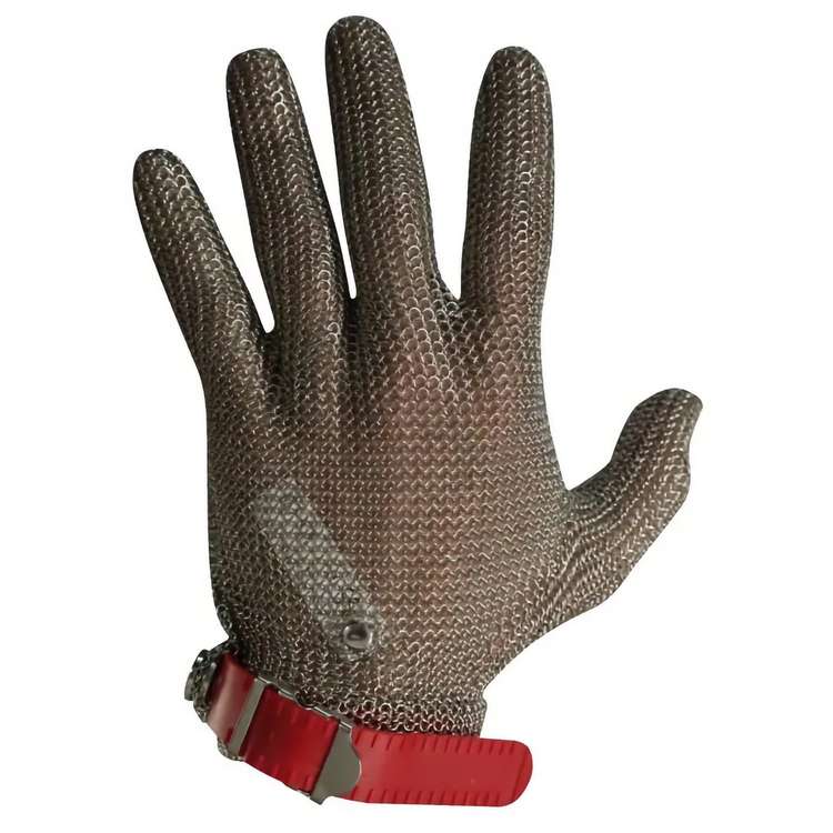 Gant de protection en maille inox anti-coupure  avec sangle � Conforme EN 1082-1, contact alimentaire - Juba