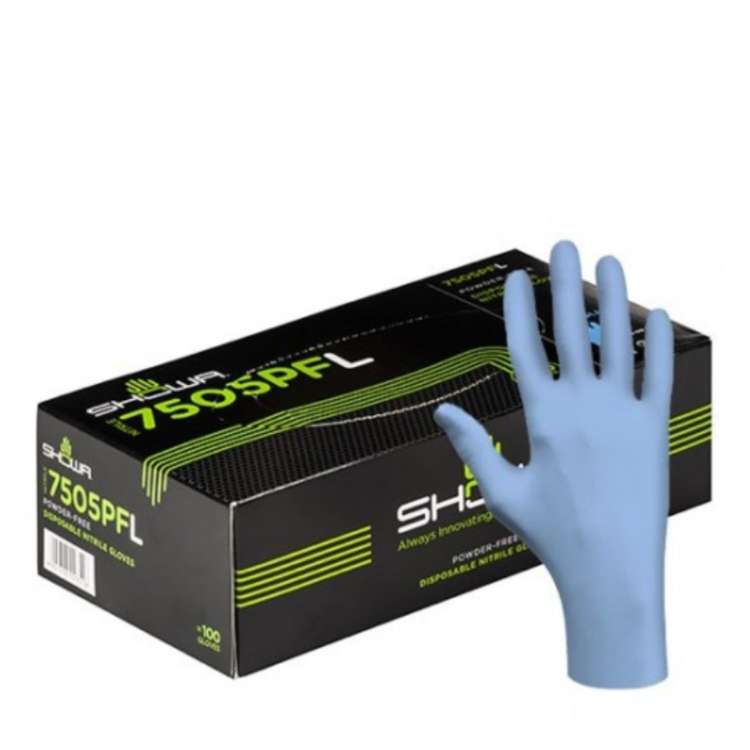 Boite de 100 gants Jetables 7505PF Bleu - Showa