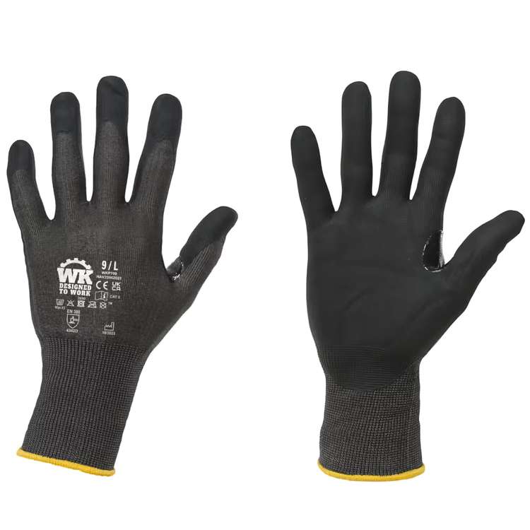 Gants de protection contre les coupures et tactile Noir - WK. Designed To Work