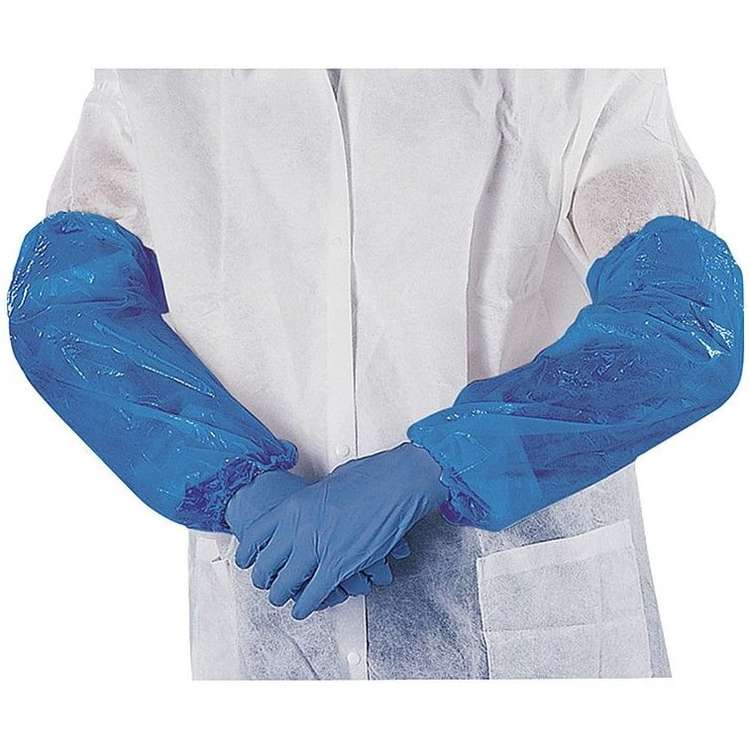 Lot de 100 Manchettes jetables poissonnier en poly�thyl�ne par Delta Plus, Bleu - Delta Plus